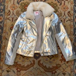 Size 8/10 silver jacket Justice.